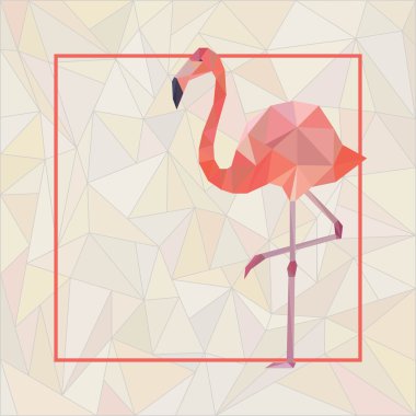 Poligonal flamingo şablonuyla.
