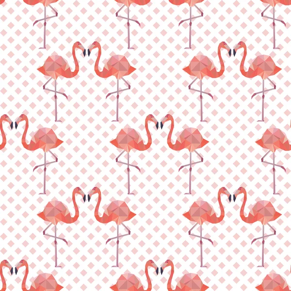 Naadloze patroon achtergrond met roze flamingo veelhoekige 's. — Stockvector