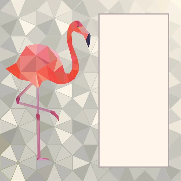 Modèle de carte de voeux avec flamant rose — Image vectorielle