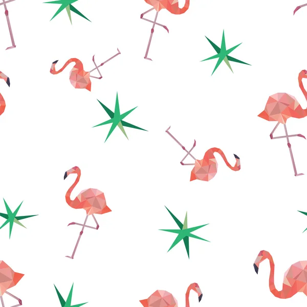 Pembe poligonal flamingolar ile Seamless Modeli arka plan. 
