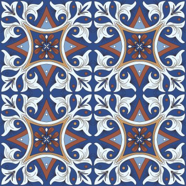 Vektör Dikişsiz desen arka plan mavi. 