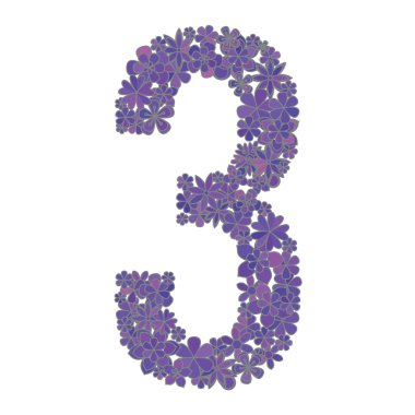 Üç vektör numaralı renkli, yapılan.