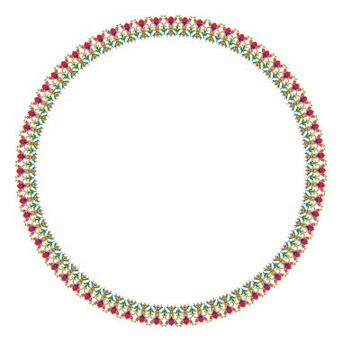 Vektör renkli yuvarlak dantel çerçeve. 
