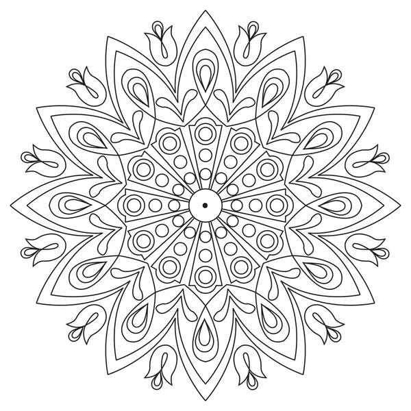 Dekoratives Element Mandala in schwarz und weiß. — Stockvektor