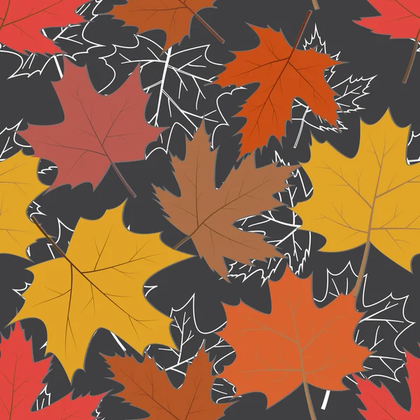 Seamless pattern with bright autumn leaves. — Stock Vector