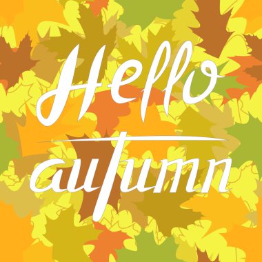 Vektör kartı şablonu sonbahar yaprakları ile.