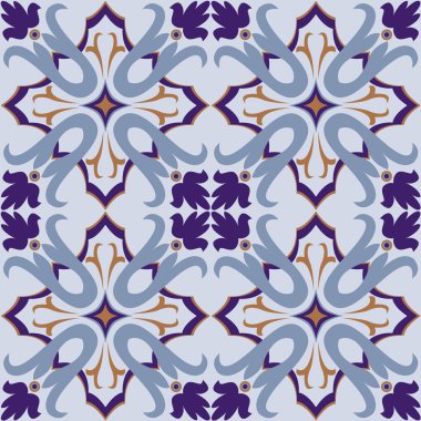 Vektör Dikişsiz desen arka plan mavi. 