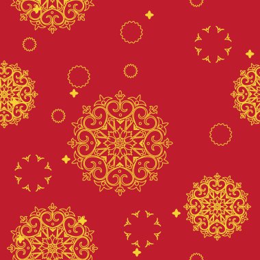 Dekoratif elemanlar mandala ile Seamless Modeli.