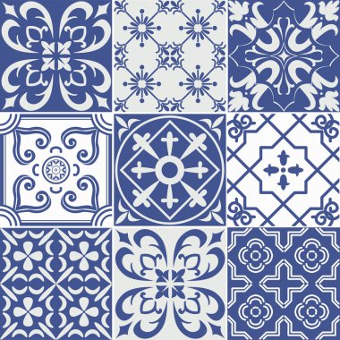 Dokuz kiremit arka plan kümesi. 