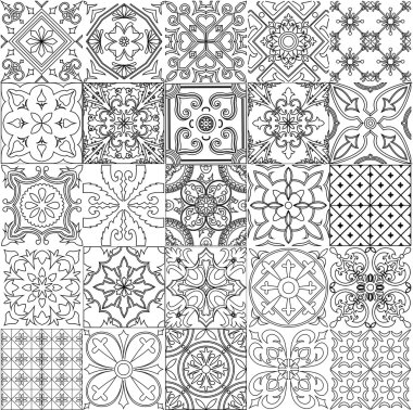 Büyük siyah beyaz fayans arka plan ayarlamak.