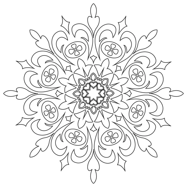 Decoratief element mandala in zwart-wit. — Stockvector