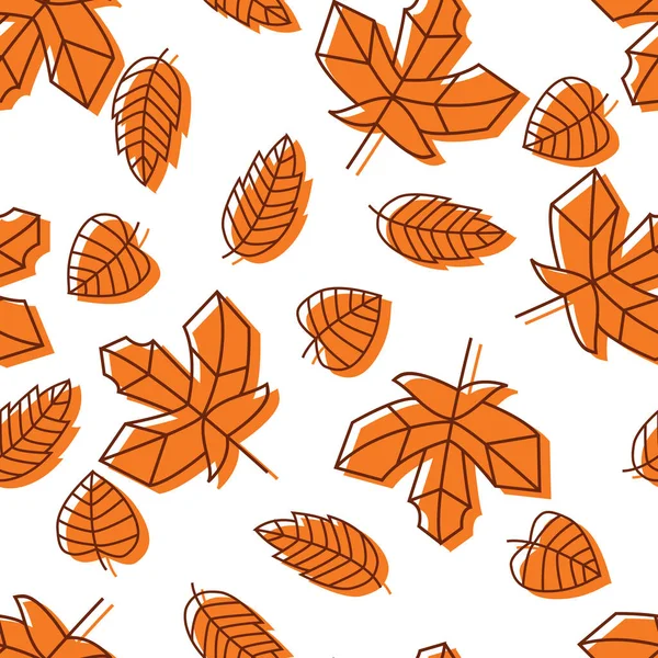 Vector Seamless Background Bright Autumn Leaves — Stock Vector