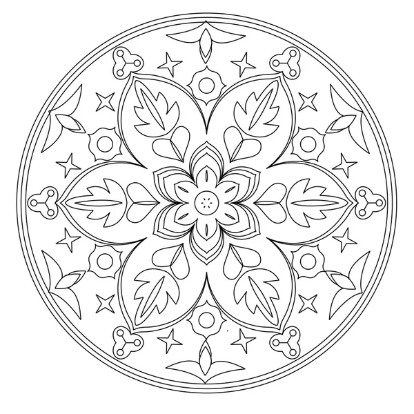 Mandala vectoriel en noir et blanc . — Image vectorielle