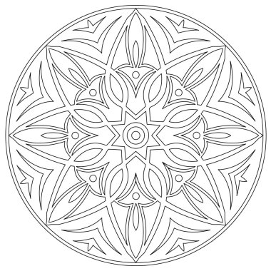 Vektör mandala siyah beyaz.