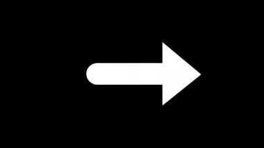 Beyaz renkli sağ ok simgesi. Siyah arkaplan