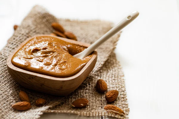 Homemade almond butter. — Stock Photo, Image