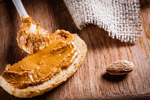 Homemade almond butter. — Stock Photo, Image