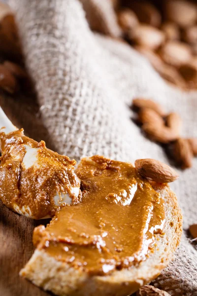 Homemade almond butter. — Stock Photo, Image