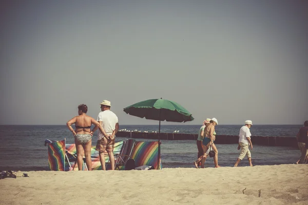 Strand in retro stijl. — Stockfoto