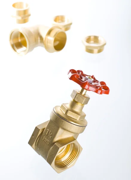 Brass gate valve — Stock Photo, Image