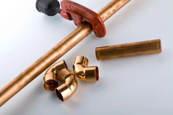 Acessórios e ferramentas de cobre . — Fotografia de Stock
