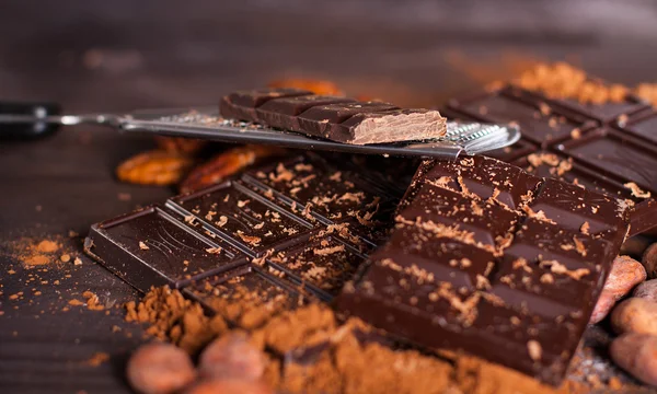 Cokelat produk dan kacang — Stok Foto