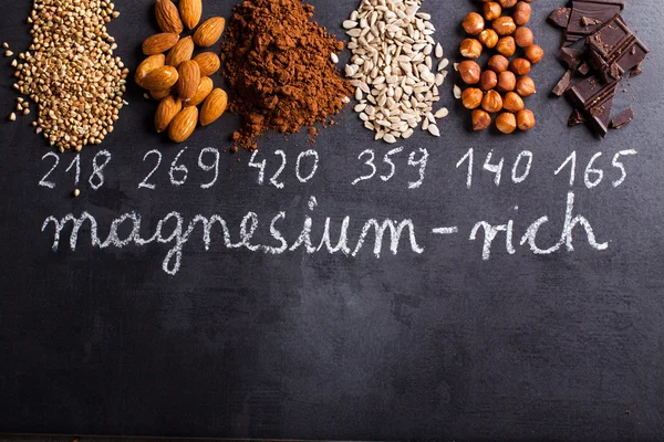 Produkter rika på magnesium. — Stockfoto