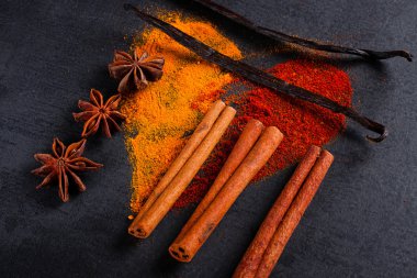 Kalp üzerinde kazıklı baharat.