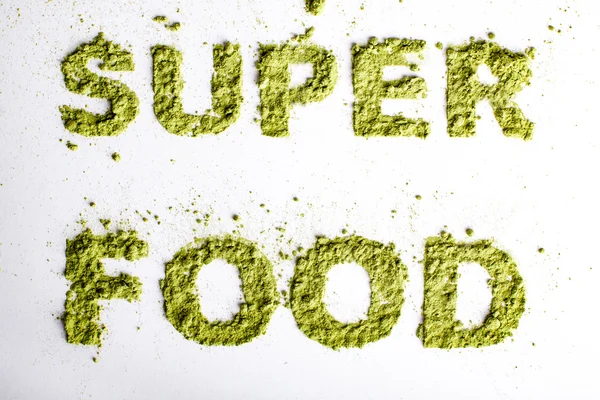 Slovo superfood na bílém pozadí. — Stock fotografie