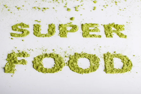 Parola superfood su bianco . — Foto Stock