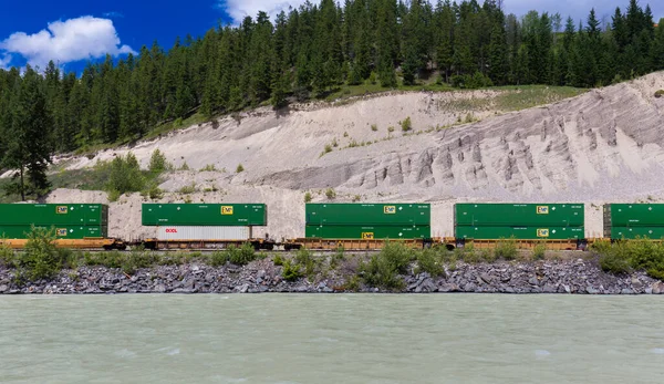 Revelstoke Colúmbia Britânica Canadá Junho 2017 Comboio Carga Canadian Pacific — Fotografia de Stock