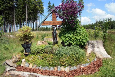 dini haç ve Belçika ardennes ormanda