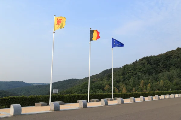 Wallonia, Belgium and europe flags
