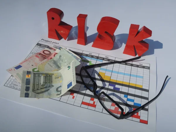 Rischio finanziario relativo al piano d'azione — Foto Stock