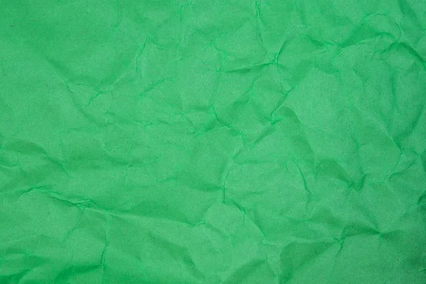 Texture du papier froissé - feuille de papier vert . — Photo