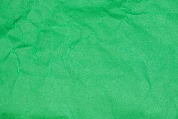 Texture du papier froissé - feuille de papier vert . — Photo