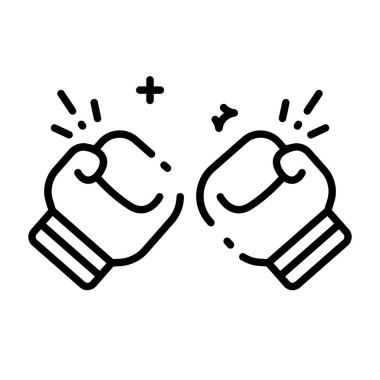 Boxing Gloves Line Icon  Fight Training Sports Equipment Vector