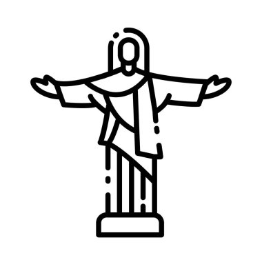 Kurtarıcı Brezilya Tarihi Satır Sanat Simgesi İsa