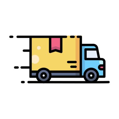 Hızlı Teslimat Kamyonu Ekspres Nakliye ve Lojistik Servisi Simgesi