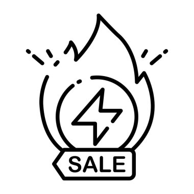 Flaş Satış Rozeti Simge Hattı Yıldırım ve Ateş Elementiyle Sanat Biçimi