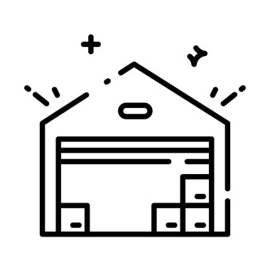 E-ticaret Envanteri ve Lojistik için Depo Depolama Simgesi Simgesi