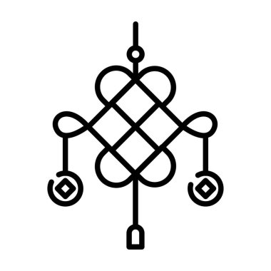 Sikkeleri Asılı Geleneksel Çin Düğümü Dekorasyon Simgesi