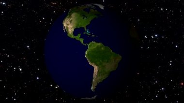 Dünya yıldız arka plan üzerinde döner. Loopable