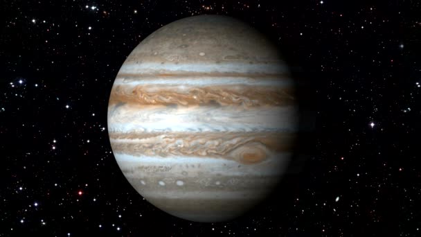 Jupiter roterar på Star Backgrund. Loopable — Stockvideo