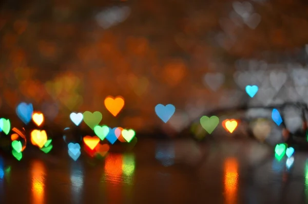 Fond avec bokeh coloré. Contexte de la Saint-Valentin — Photo