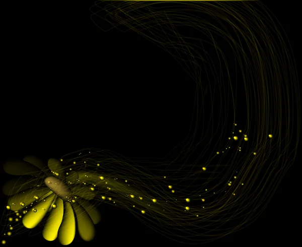 Släta gula linjen med halo/blomma — Stock vektor