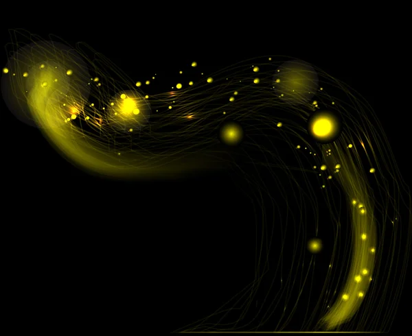 輝きと黄色の滑らかなライン — ストックベクタ