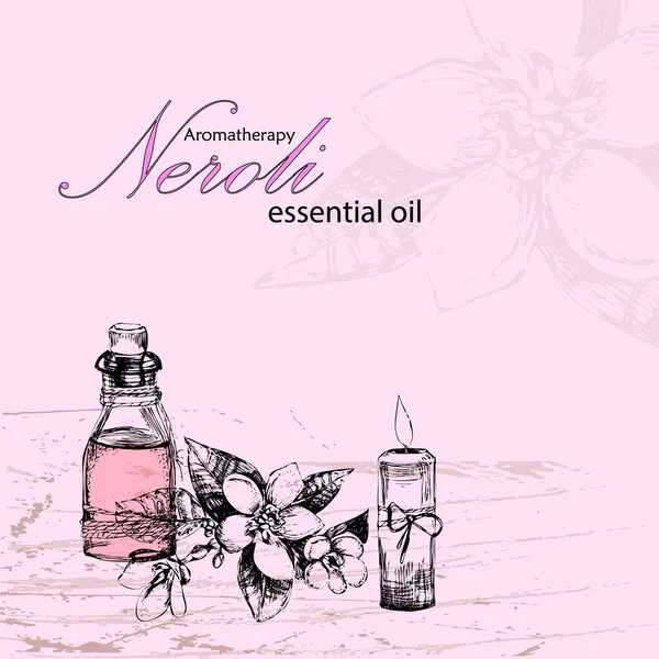 Ilustración vectorial del aceite esencial de neroli — Archivo Imágenes Vectoriales