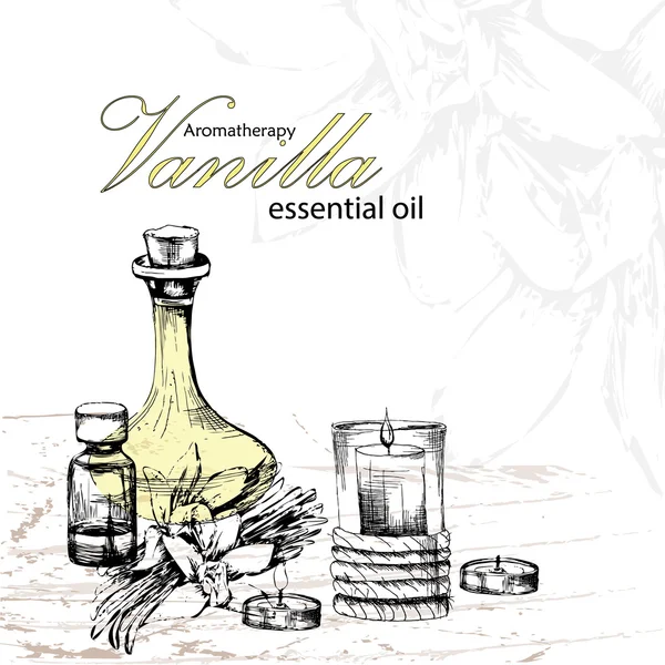 Ilustracja wektorowa olejku wanilii — Wektor stockowy