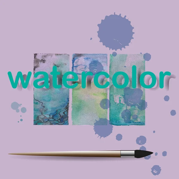 An example of mixing watercolor paints /artbrush — Stock Vector